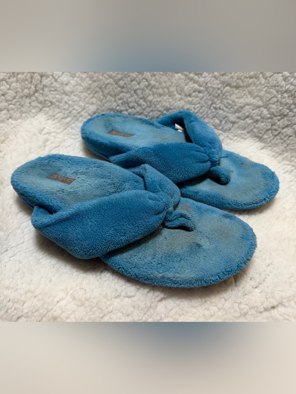 Vionic Lydia Terry Thong Teal Slippers Flip Flop Style Women’s Size 7